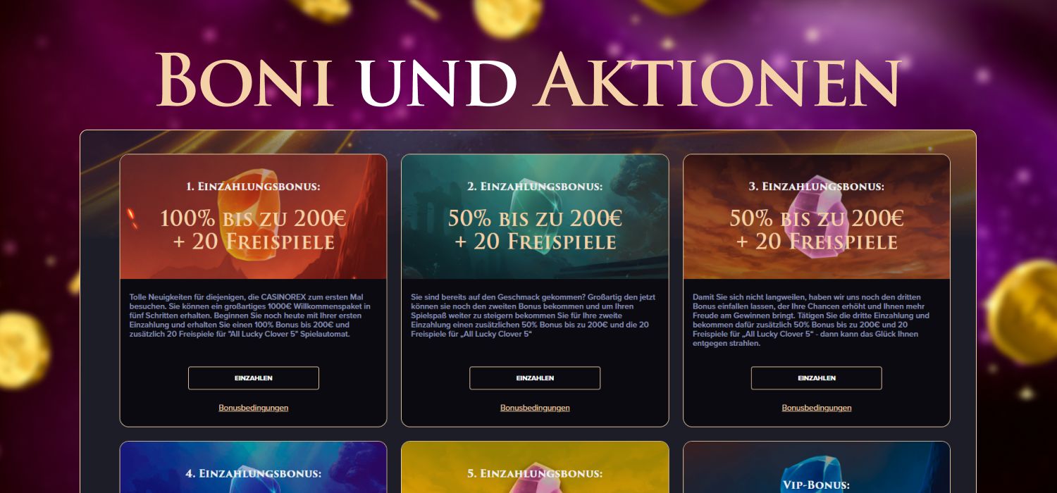 casinorex boni und aktionen